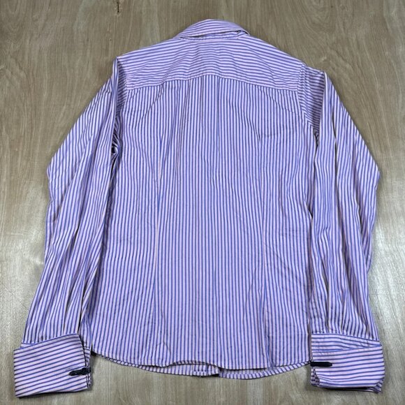 Thomas Pink Women's Pink & Purple Striped Long Sleeve Button Up Shirt Size 10 - Picture 5 of 5